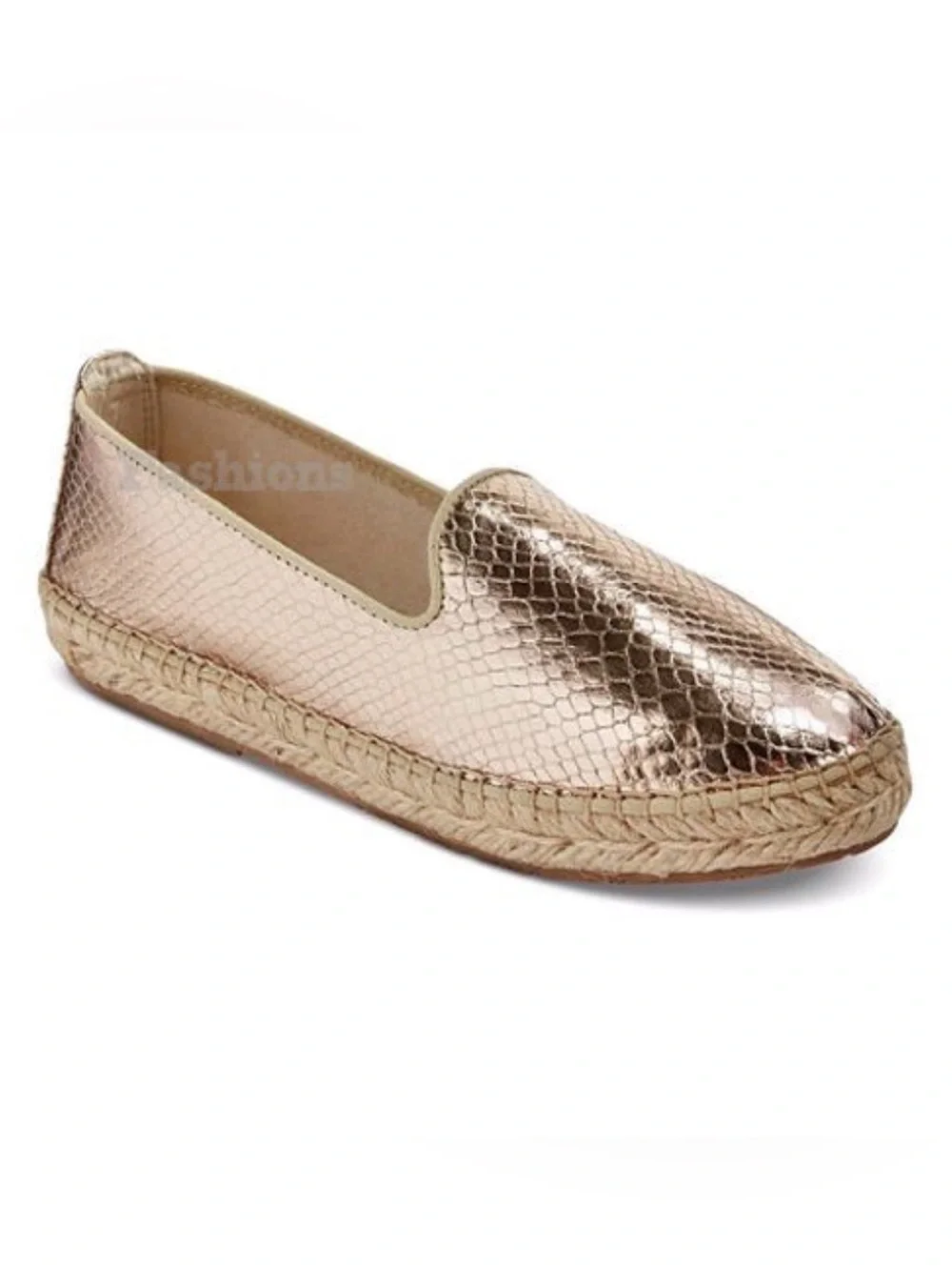 DV by Dolce Vita Tia Espadrille Ballet Flat Gold Snake Print Sz 8 1/2 LIKE NEW